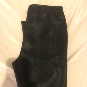 Snakeskin vegan leather leggings